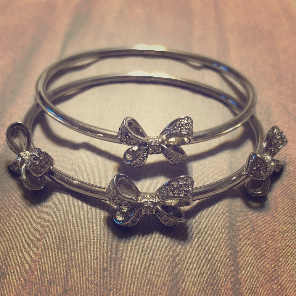 Set of Ann Taylor Crystal Bow bangles